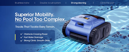 Aspirateur de piscine Seauto SAT20/SAT20pro, autonomie de 150 minutes, pour piscines jusqu'à 2000 pieds carrés, aspiration puissante de 45 000 Pa, fonction de grimpement des parois pour piscines hors sol/encastrées.