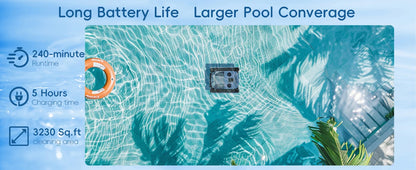 Nettoyeur de piscine robotisé Seauto SAT 40 Nouveauté 2026, nettoyage de la ligne d’eau, navigation sonar IA, autonomie de 240 minutes, adapté aux piscines jusqu’à 300 m²