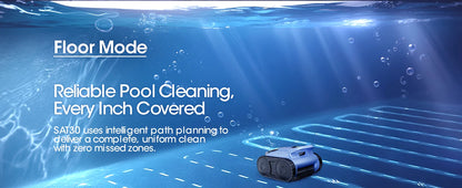 Aspirateur de piscine Seauto SAT20/SAT20pro, autonomie de 150 minutes, pour piscines jusqu'à 2000 pieds carrés, aspiration puissante de 45 000 Pa, fonction de grimpement des parois pour piscines hors sol/encastrées.