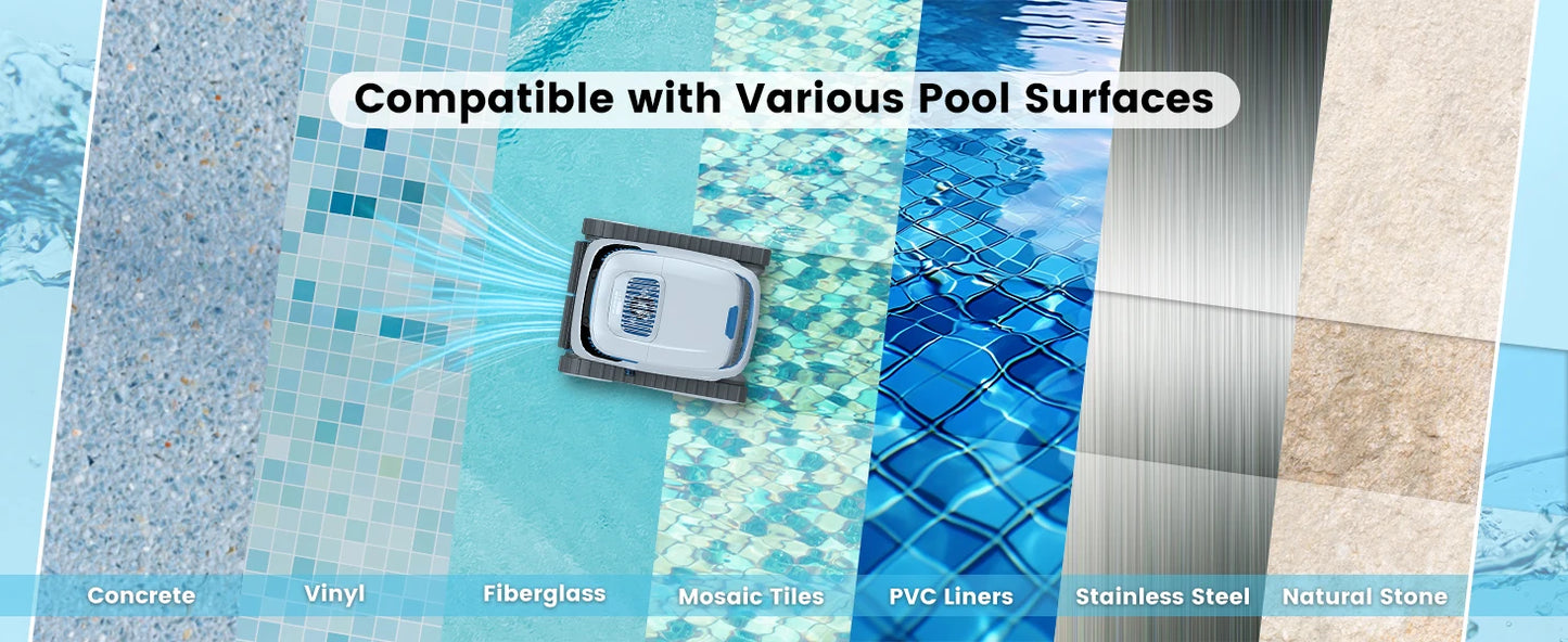 Robot nettoyeur de piscine intelligent AIRROBO PC10 - Autonomie de 120 minutes, escalade des parois, nettoie les sols/les parois/la ligne de flottaison pour les piscines enterrées et hors sol