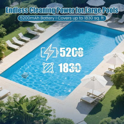 Robot nettoyeur de piscine intelligent AIRROBO PC10 - Autonomie de 120 minutes, escalade des parois, nettoie les sols/les parois/la ligne de flottaison pour les piscines enterrées et hors sol
