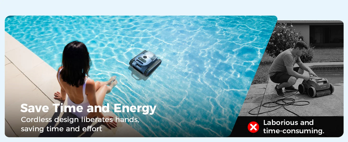 (Version 2026) Aspirateur robotisé pour piscine Seauto Crab Pro, robot grimpeur de murs, adapté aux murs et sols de 2000 pieds carrés