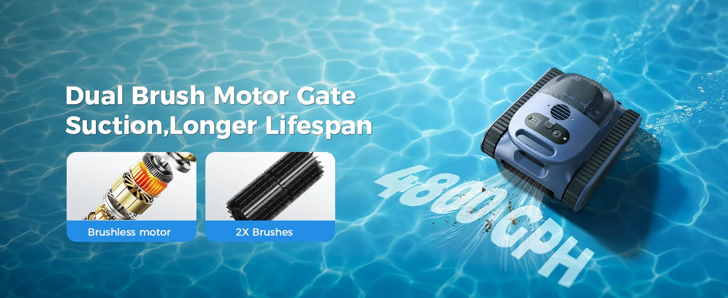 (Version 2026) Aspirateur robotisé pour piscine Seauto Crab Pro, robot grimpeur de murs, adapté aux murs et sols de 2000 pieds carrés
