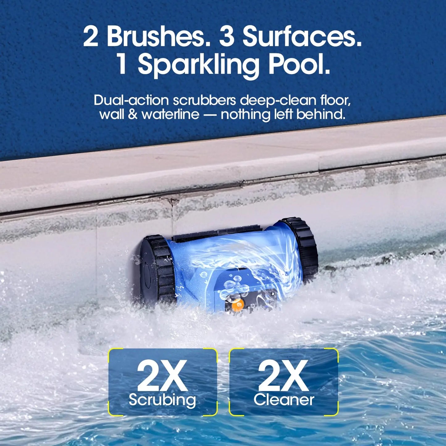Aspirateur de piscine Seauto SAT20/SAT20pro, autonomie de 150 minutes, pour piscines jusqu'à 2000 pieds carrés, aspiration puissante de 45 000 Pa, fonction de grimpement des parois pour piscines hors sol/encastrées.