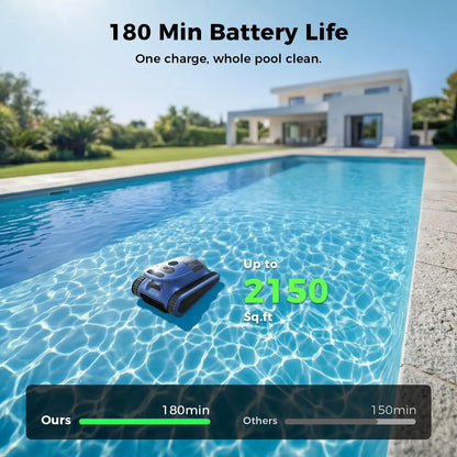 (Version 2026) Aspirateur robotisé pour piscine Seauto Crab Pro, robot grimpeur de murs, adapté aux murs et sols de 2000 pieds carrés