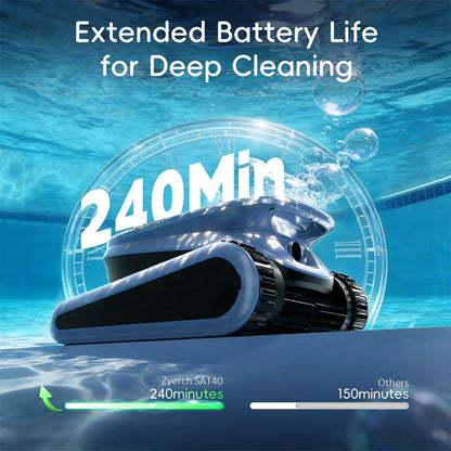 Nettoyeur de piscine robotisé Seauto SAT 40 Nouveauté 2026, nettoyage de la ligne d’eau, navigation sonar IA, autonomie de 240 minutes, adapté aux piscines jusqu’à 300 m²