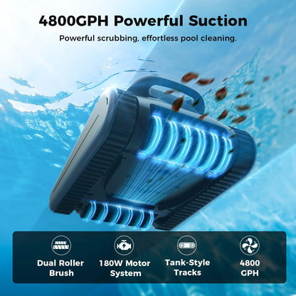 (Version 2026) Aspirateur robotisé pour piscine Seauto Crab Pro, robot grimpeur de murs, adapté aux murs et sols de 2000 pieds carrés