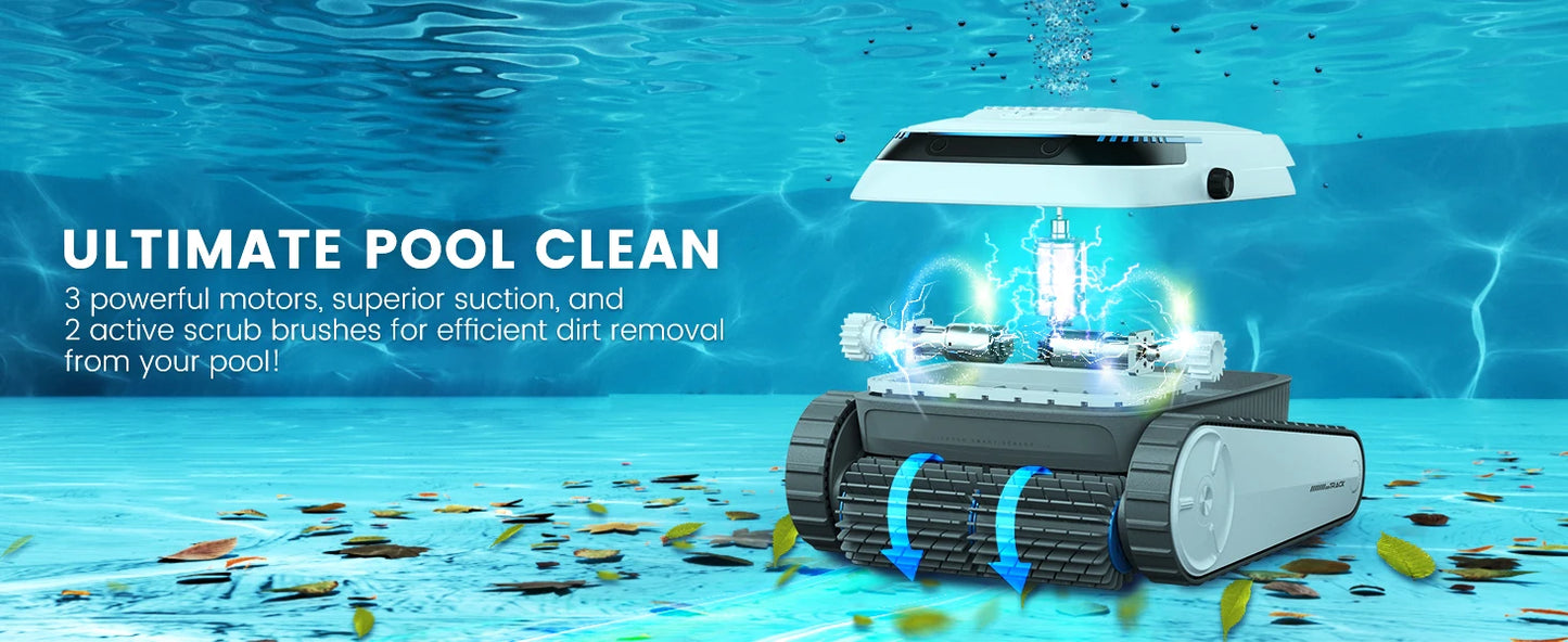 Robot nettoyeur de piscine intelligent AIRROBO PC10 - Autonomie de 120 minutes, escalade des parois, nettoie les sols/les parois/la ligne de flottaison pour les piscines enterrées et hors sol