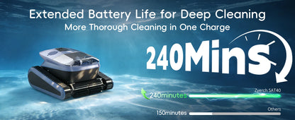 Nettoyeur de piscine robotisé Seauto SAT 40 Nouveauté 2026, nettoyage de la ligne d’eau, navigation sonar IA, autonomie de 240 minutes, adapté aux piscines jusqu’à 300 m²