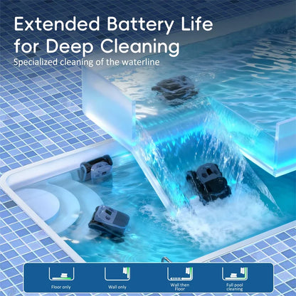 Nettoyeur de piscine robotisé Seauto SAT 40 Nouveauté 2026, nettoyage de la ligne d’eau, navigation sonar IA, autonomie de 240 minutes, adapté aux piscines jusqu’à 300 m²