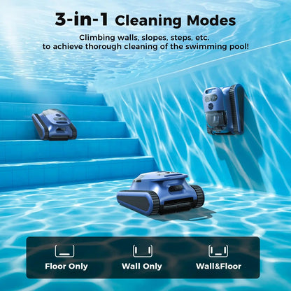 (Version 2026) Aspirateur robotisé pour piscine Seauto Crab Pro, robot grimpeur de murs, adapté aux murs et sols de 2000 pieds carrés