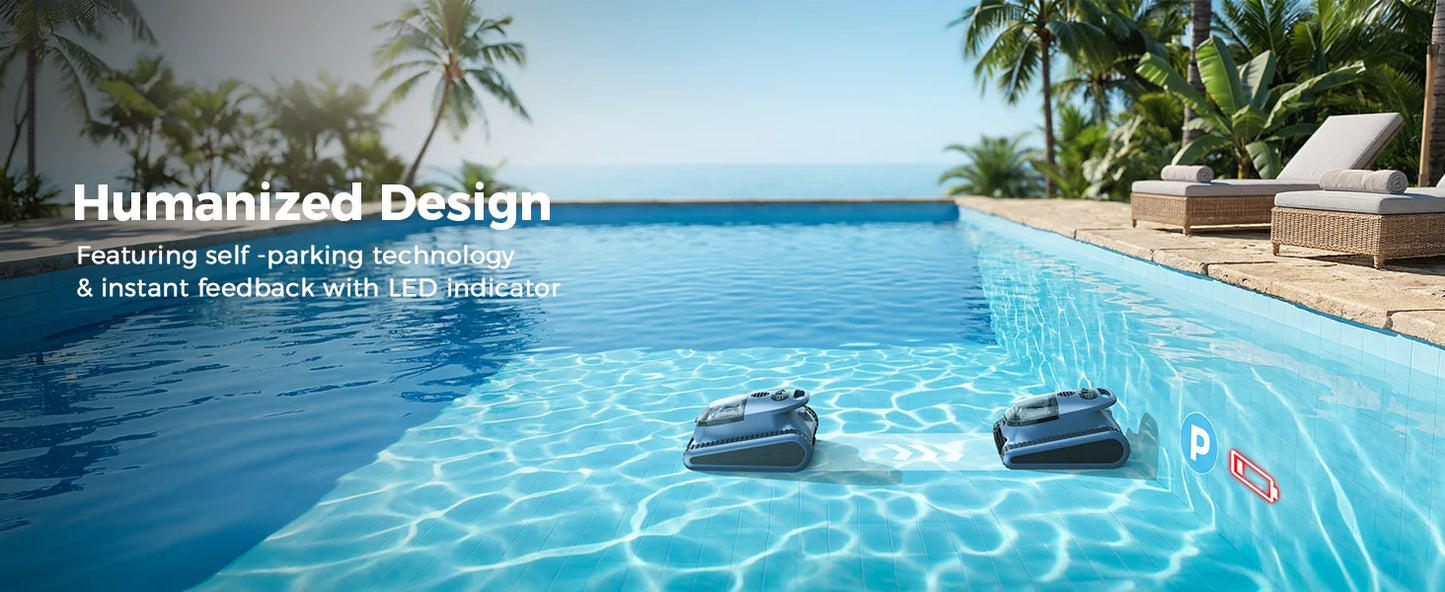 (Version 2026) Aspirateur robotisé pour piscine Seauto Crab Pro, robot grimpeur de murs, adapté aux murs et sols de 2000 pieds carrés