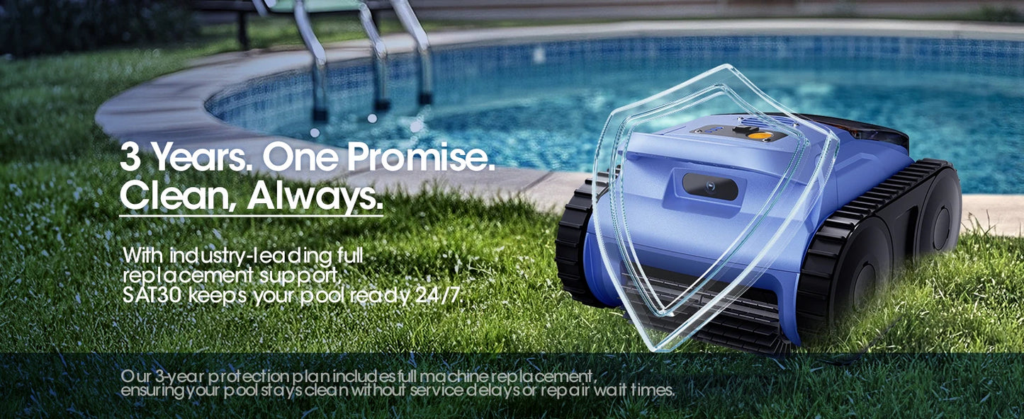 Aspirateur de piscine Seauto SAT20/SAT20pro, autonomie de 150 minutes, pour piscines jusqu'à 2000 pieds carrés, aspiration puissante de 45 000 Pa, fonction de grimpement des parois pour piscines hors sol/encastrées.