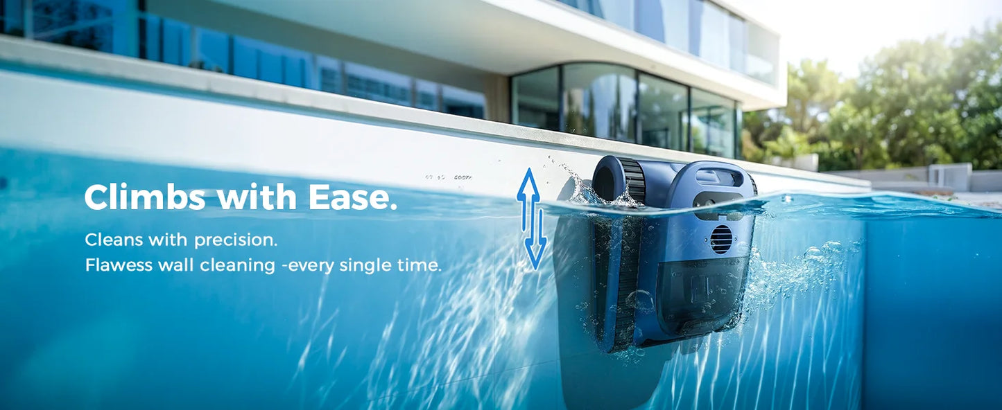 (Version 2026) Aspirateur robotisé pour piscine Seauto Crab Pro, robot grimpeur de murs, adapté aux murs et sols de 2000 pieds carrés