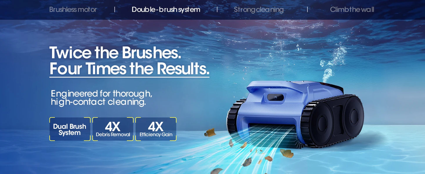 Aspirateur de piscine Seauto SAT20/SAT20pro, autonomie de 150 minutes, pour piscines jusqu'à 2000 pieds carrés, aspiration puissante de 45 000 Pa, fonction de grimpement des parois pour piscines hors sol/encastrées.
