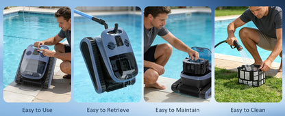 Nettoyeur de piscine robotisé Seauto SAT 40 Nouveauté 2026, nettoyage de la ligne d’eau, navigation sonar IA, autonomie de 240 minutes, adapté aux piscines jusqu’à 300 m²