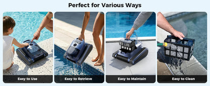 (Version 2026) Aspirateur robotisé pour piscine Seauto Crab Pro, robot grimpeur de murs, adapté aux murs et sols de 2000 pieds carrés