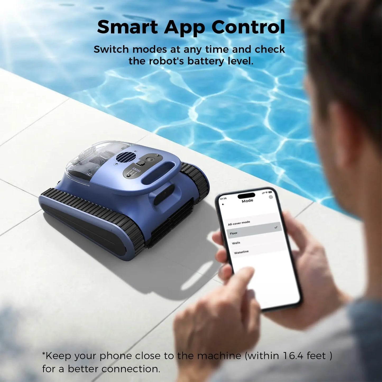 (Version 2026) Aspirateur robotisé pour piscine Seauto Crab Pro, robot grimpeur de murs, adapté aux murs et sols de 2000 pieds carrés