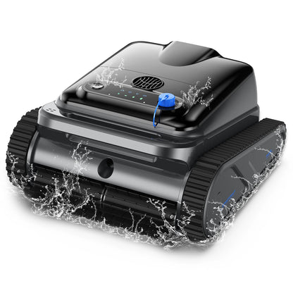 Robot nettoyeur de piscine Vastorm H2, autonomie de 120 minutes, zone de nettoyage de 200 m², fonction d'auto-accueil, nettoyage puissant sans fil des sols, des murs et des lignes d'eau, avec filtre de 4 L