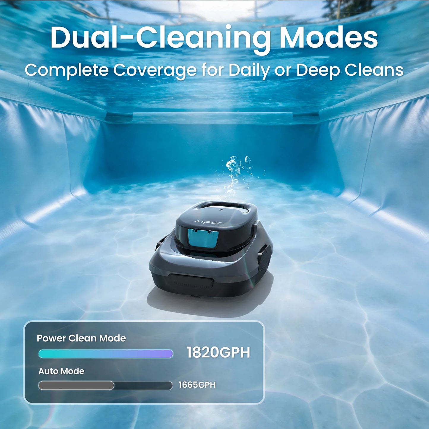 Robot de piscine IPER reconditionné, aspirateur de piscine sans fil, autonomie de 90 minutes, nettoyage automatique avec fonction d'arrêt automatique, nettoyeur de piscine compact et léger, idéal pour les piscines hors so