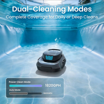 Robot de piscine IPER reconditionné, aspirateur de piscine sans fil, autonomie de 90 minutes, nettoyage automatique avec fonction d'arrêt automatique, nettoyeur de piscine compact et léger, idéal pour les piscines hors so