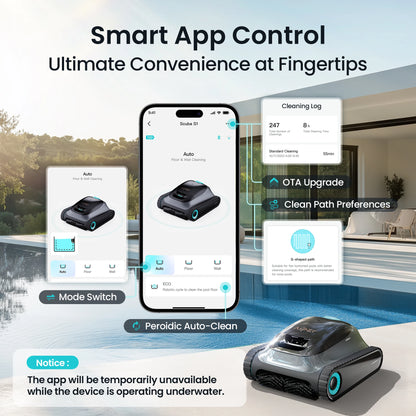 Robot nettoyeur de piscine Aiper Scuba S1 reconditionné 2026 – Nettoyage des murs et des lignes d'eau, autonomie de 270 minutes, prise en charge de l'application, mise à jour OTA