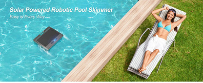 Nettoyeur de piscine robotisé amélioré, aspirateur solaire pour piscine, nettoyeur de surface, option de charge double avec télécommande pour écumeur de piscine
