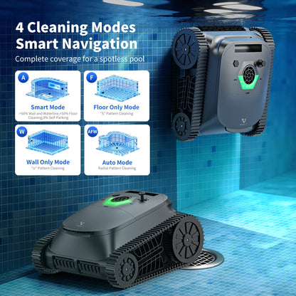 Nettoyeur de piscine robotisé sans fil SP5, autonomie de 180 minutes, nettoyage des fonds, des parois et de la ligne d'eau, 4 modes de nettoyage, retour intelligent