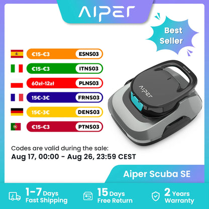 Robot de piscine IPER reconditionné, aspirateur de piscine sans fil, autonomie de 90 minutes, nettoyage automatique avec fonction d'arrêt automatique, nettoyeur de piscine compact et léger, idéal pour les piscines hors so