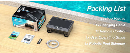 Nettoyeur de piscine robotisé amélioré, aspirateur solaire pour piscine, nettoyeur de surface, option de charge double avec télécommande pour écumeur de piscine