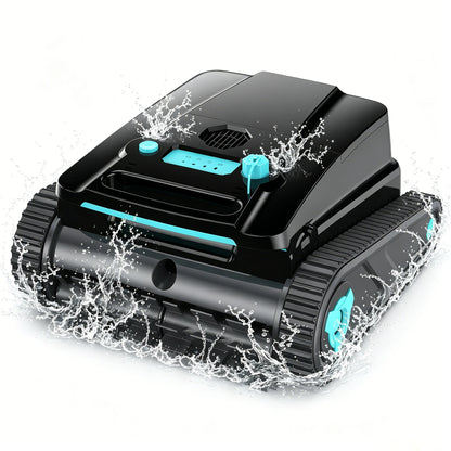 Robot nettoyeur de piscine Vastorm H2, autonomie de 120 minutes, zone de nettoyage de 200 m², fonction d'auto-accueil, nettoyage puissant sans fil des sols, des murs et des lignes d'eau, avec filtre de 4 L