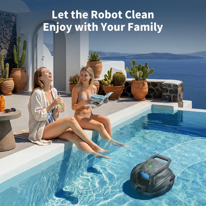 Nettoyeur de piscine robotisé VIREAL SP1, autonomie de 130 minutes, démarrage en un clic, stationnement automatique, idéal pour les piscines hors-sol et enterrées à fond plat, couvre jusqu'à 80 m²