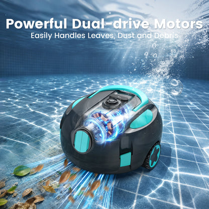 Nettoyeur de piscine robotisé sans fil H1, aspirateur automatique rechargeable, autonomie de 120 minutes, stationnement automatique, filtre de 180 μm pour le nettoyage du fond de piscine