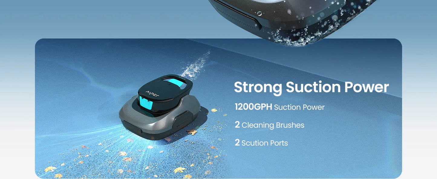 Robot de piscine IPER reconditionné, aspirateur de piscine sans fil, autonomie de 90 minutes, nettoyage automatique avec fonction d'arrêt automatique, nettoyeur de piscine compact et léger, idéal pour les piscines hors so