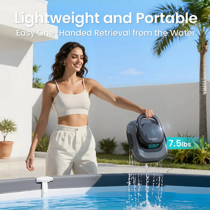 Robot de piscine IPER reconditionné, aspirateur de piscine sans fil, autonomie de 90 minutes, nettoyage automatique avec fonction d'arrêt automatique, nettoyeur de piscine compact et léger, idéal pour les piscines hors so