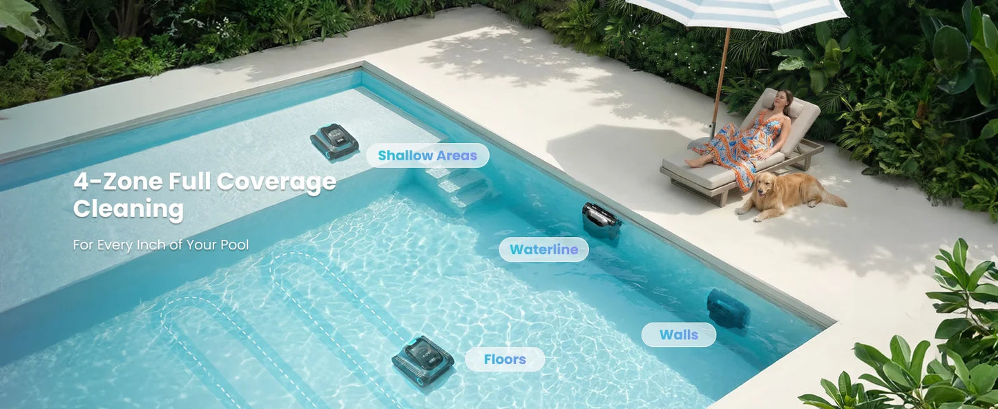(Mise à niveau 2026) AIPER Scuba S1 Robot de piscine reconditionné pour le sol et les murs, nettoyage de la ligne de flottaison, double filtration, autonomie de 270 minutes, navigation intelligente, contrôle par applicatio
