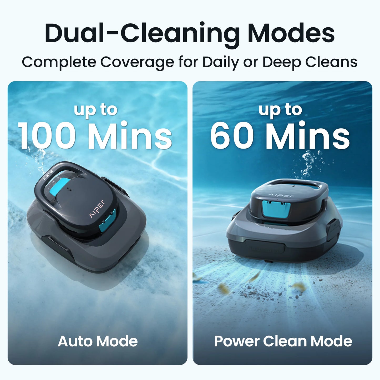 Robot de piscine IPER reconditionné, aspirateur de piscine sans fil, autonomie de 90 minutes, nettoyage automatique avec fonction d'arrêt automatique, nettoyeur de piscine compact et léger, idéal pour les piscines hors so