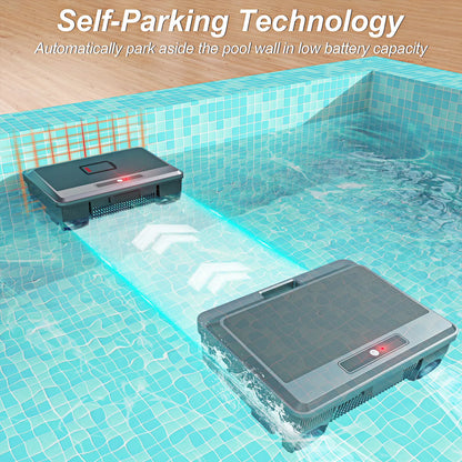 Nettoyeur de piscine robotisé amélioré, aspirateur solaire pour piscine, nettoyeur de surface, option de charge double avec télécommande pour écumeur de piscine
