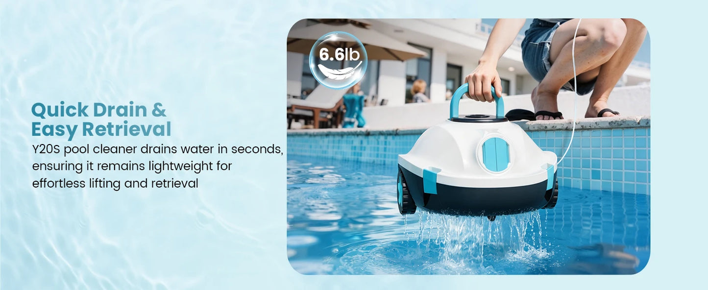 Nettoyeur de piscine robotisé sans fil H1, aspirateur automatique rechargeable, autonomie de 120 minutes, stationnement automatique, filtre de 180 μm pour le nettoyage du fond de piscine