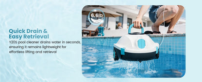 Nettoyeur de piscine robotisé sans fil H1, aspirateur automatique rechargeable, autonomie de 120 minutes, stationnement automatique, filtre de 180 μm pour le nettoyage du fond de piscine