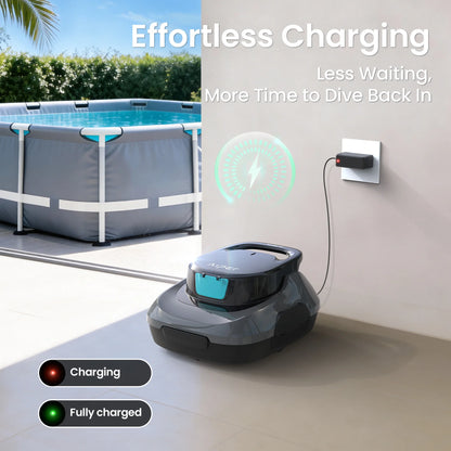 Robot de piscine IPER reconditionné, aspirateur de piscine sans fil, autonomie de 90 minutes, nettoyage automatique avec fonction d'arrêt automatique, nettoyeur de piscine compact et léger, idéal pour les piscines hors so