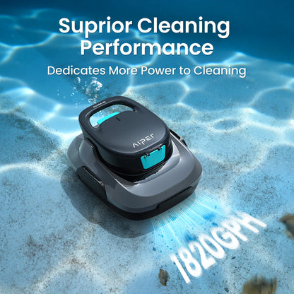 Robot de piscine IPER reconditionné, aspirateur de piscine sans fil, autonomie de 90 minutes, nettoyage automatique avec fonction d'arrêt automatique, nettoyeur de piscine compact et léger, idéal pour les piscines hors so