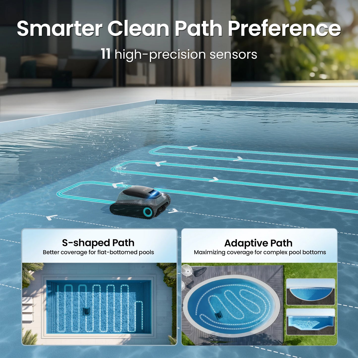 (Mise à niveau 2026) AIPER Scuba S1 Robot de piscine reconditionné pour le sol et les murs, nettoyage de la ligne de flottaison, double filtration, autonomie de 270 minutes, navigation intelligente, contrôle par applicatio