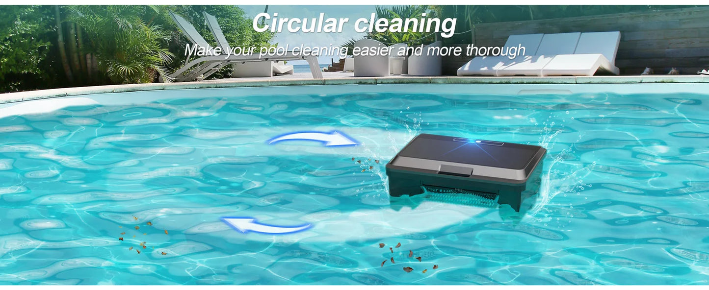 Nettoyeur de piscine robotisé amélioré, aspirateur solaire pour piscine, nettoyeur de surface, option de charge double avec télécommande pour écumeur de piscine