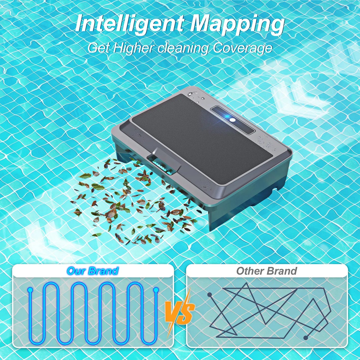 Nettoyeur de piscine robotisé amélioré, aspirateur solaire pour piscine, nettoyeur de surface, option de charge double avec télécommande pour écumeur de piscine