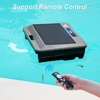 Nettoyeur de piscine robotisé amélioré, aspirateur solaire pour piscine, nettoyeur de surface, option de charge double avec télécommande pour écumeur de piscine