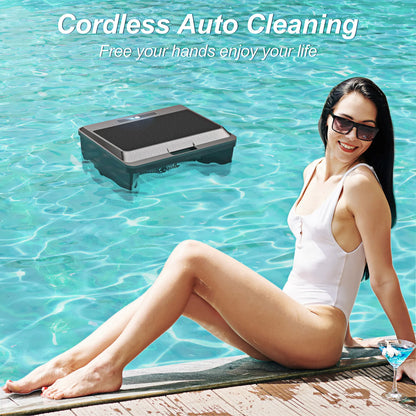 Nettoyeur de piscine robotisé amélioré, aspirateur solaire pour piscine, nettoyeur de surface, option de charge double avec télécommande pour écumeur de piscine